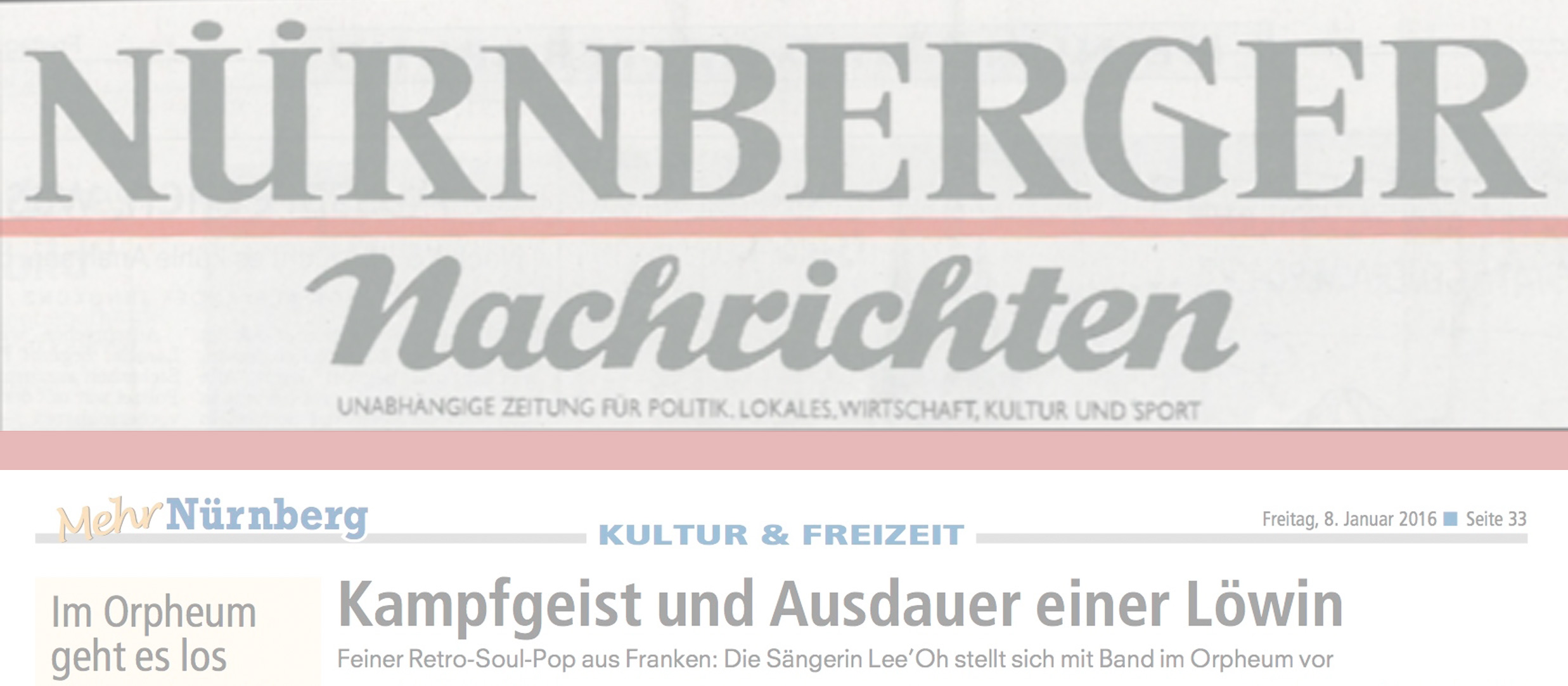 Artikel in den Nürnberger Nachrichten